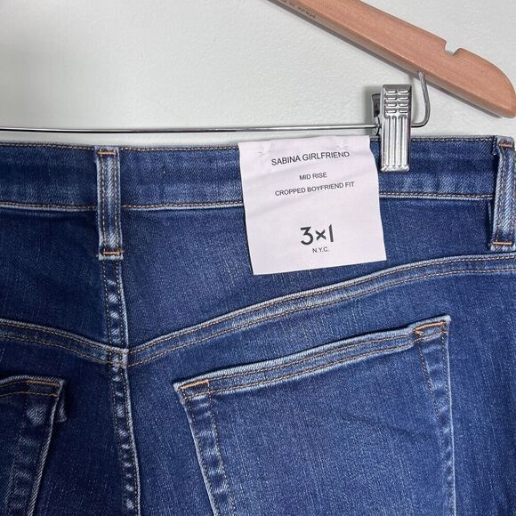 3X1 SABINA GIRLFRIEND JEANS SIZE 30 MID RISE CROPPED BOYFRIEND FIT NEW WITH TAGS - Picture 6 of 15